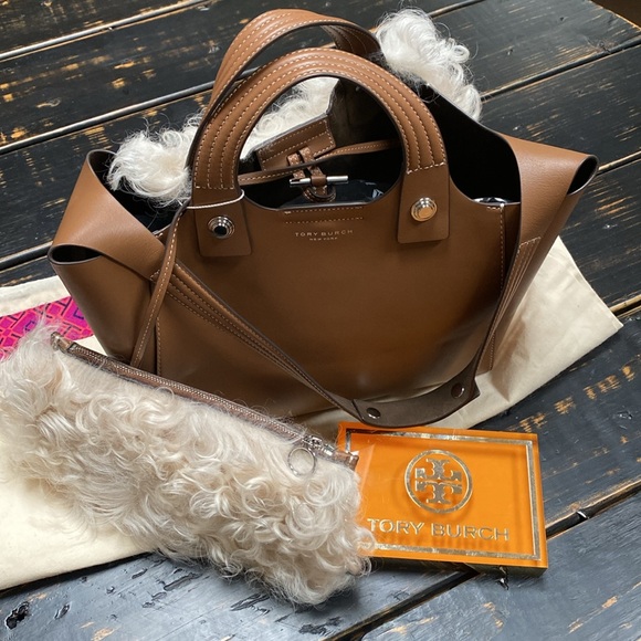 Tory Burch Rory Shearling Mini Tote with Dust Bag - Picture 6 of 17